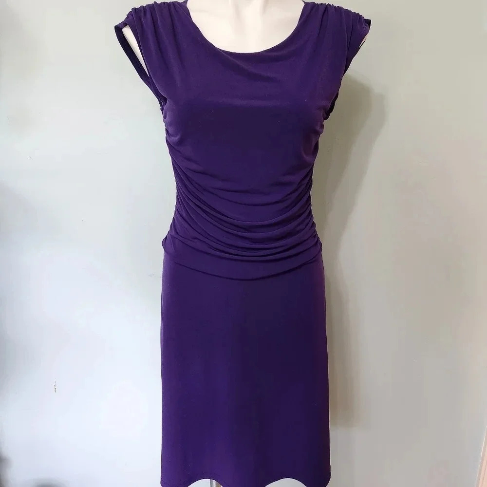 Enfocus Petite Purple Ruched Dress